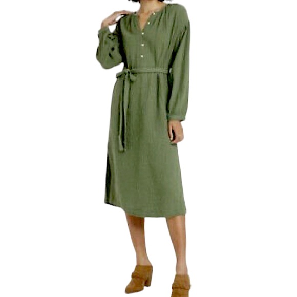 Universal Thread Dresses 27 Universal Thread Army Green Gauze Midi